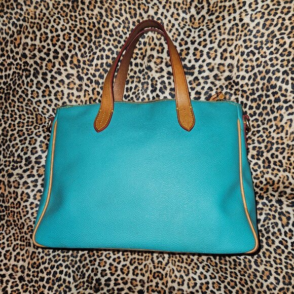 DOONEY & BOURKE Carley Daniela Sea Foam Blue Leather Satchel/Top Handle Bag - Picture 6 of 13